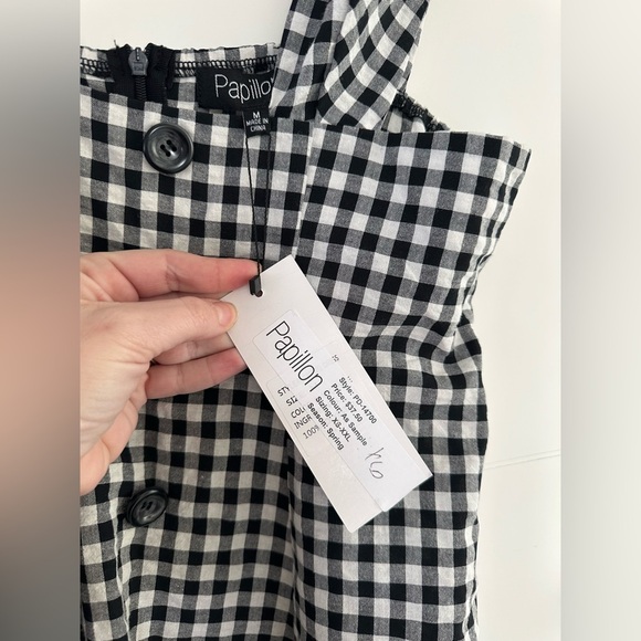 🛍️$5 SALE - BNWT Papillon B&W Gingham Dress, size medium. - Picture 6 of 8